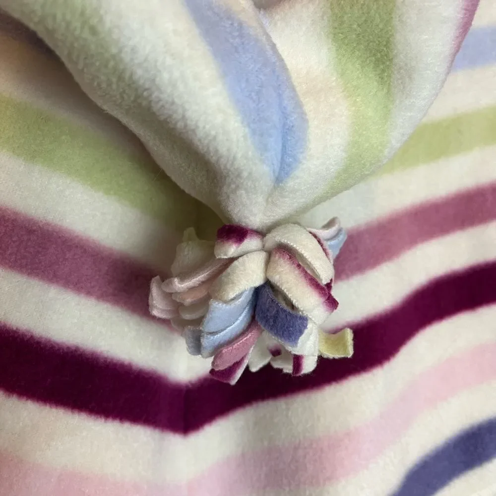 Gymboree Girls Fleece Poncho Cape Cream with Multicolored Stripes in Size 7-8
